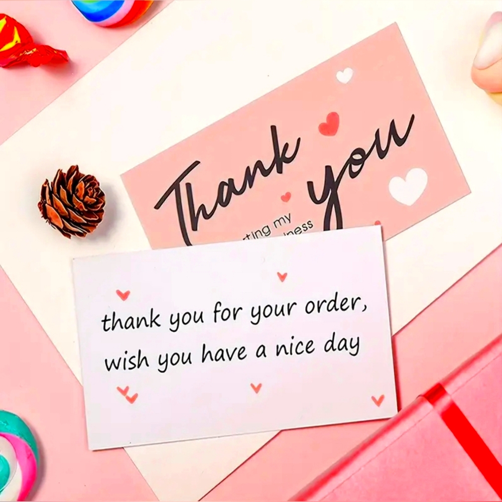 50pcs Thank you double side card New - Picture 2 of 3
